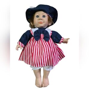 Striped Red and Blue Doll with Hat